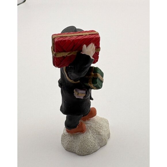 Vintage Christmas Village Figurine Man Holding Gifts Dad Last Minute Shopping - Picture 5 of 7
